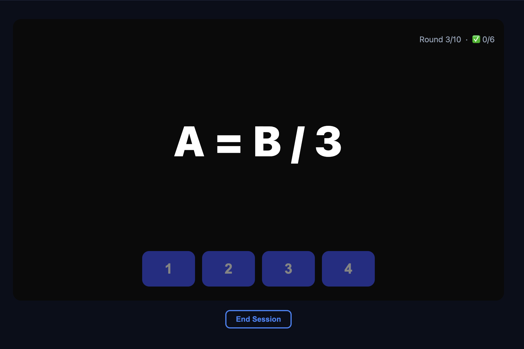 Variables and equations memory game